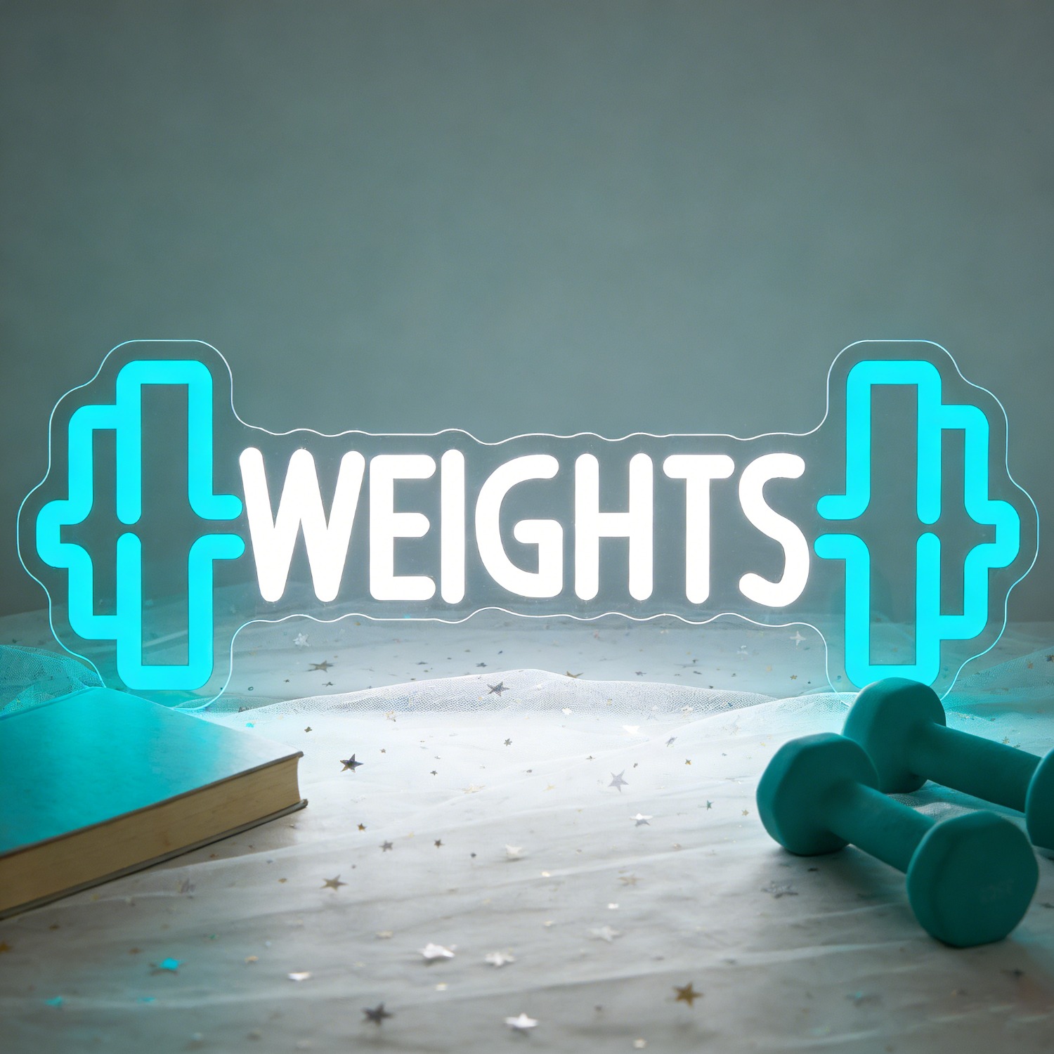 Home Gym Aesthetic - Panneau néon LED Haltères, Lampe de