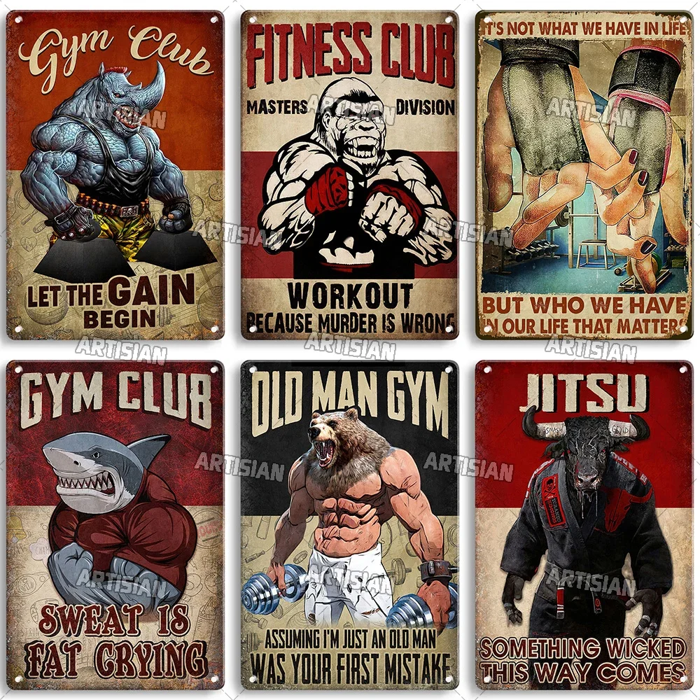 Home Gym Aesthetic - Plaque murale décorative en métal vintage